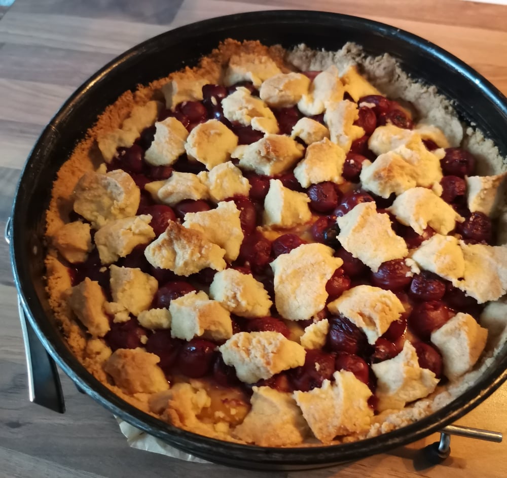 Veganer Kirschkuchen mit Pudding